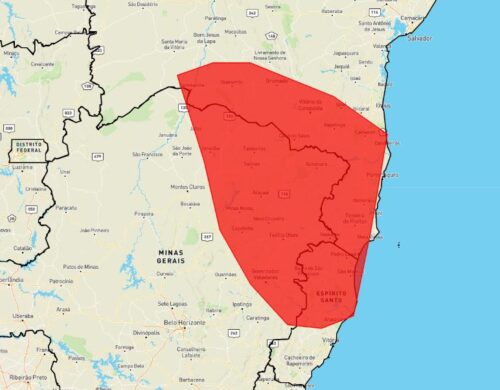 Mais chuva: Inmet emite alerta vermelho para chuvas fortes em Minas Gerais, Espírito Santo e Bahia